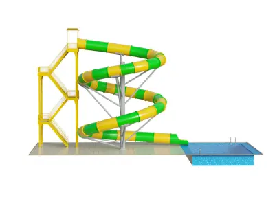 Water Slide 03 Low-poly 3D model