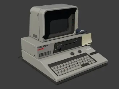 Retro Sci-Fi Computer Low-poly 3D model