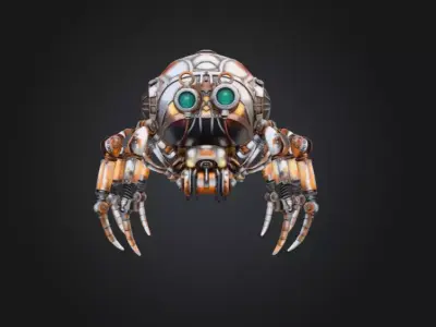 Rusty Mech Walker Low-poly 3D model