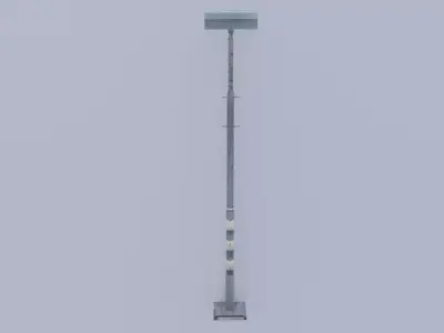 Railway lamp post Low-poly 3D model