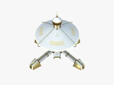 SciFi Facility C11 Gold - Sci Fi Exterior Design Low-poly 3D model