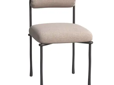 Brussels Metal Upholstered Dining Side Chair  Crate and Barrel 3D model