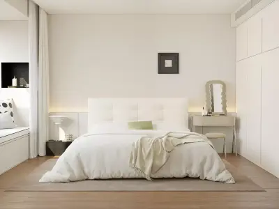 omfortable bedroom interior scene  3D model