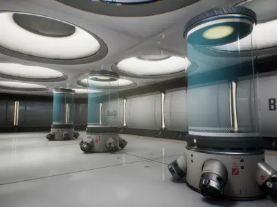 SCI-FI Laboratory Low-poly 3D model