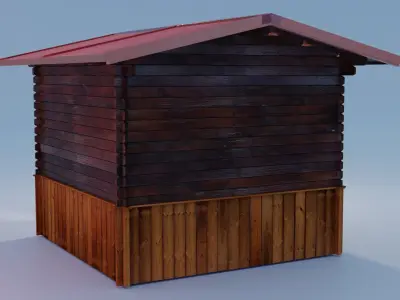Little Wood Cabin Low-poly 3D model