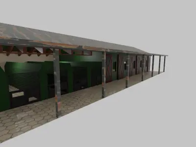 Horse Stable Low-poly 3D model