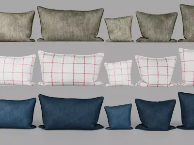 Ultimate Modern Pillow Bundle - 45 Piece Linen-Velvet-PBR 3D Model Pack