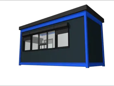 container guard booth 600cm x 250cm many formats 3D model