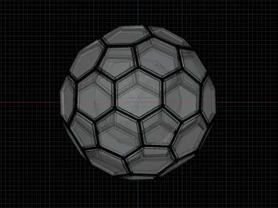 Customizable Sci-Fi Futuristic Metal Sphere Ball 3D model