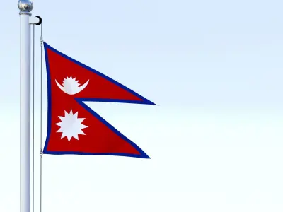 Animated Nepal Flag Low-poly 3D model