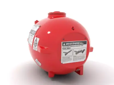 Red Fire Extinguisher Model Pack with Labels Low-poly 3D model