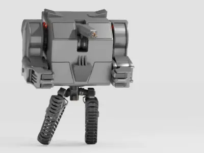 sci-fi combat robot  rigged - animated character 3D model