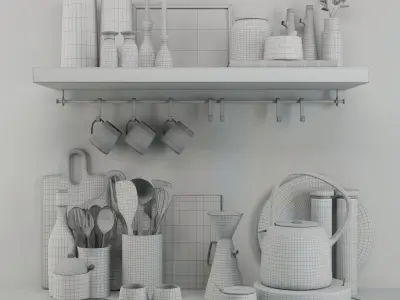 kitchen accessories 0001 3D model