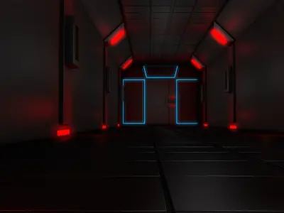 Sci Fi corridor 3D model shop