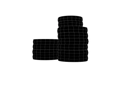 Pile of gold Coins v2 001 Low-poly 3D model