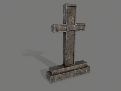 Tombstone set 1 cross Low-poly 3D model