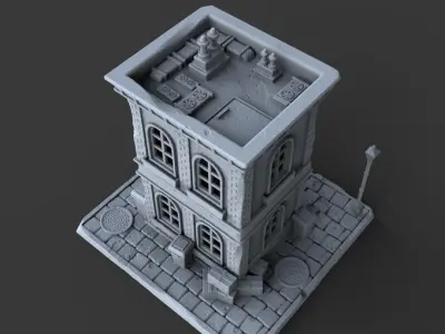 Old Town Architecture 3D print model