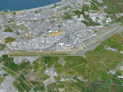Algiers International Airport Houari Boumediene  Low-poly 3D model