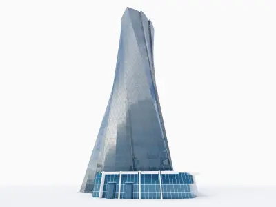 Al bidda tower -Qatar doha Low-poly 3D model