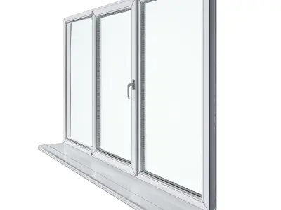Window Set 2 aluminium sliding patio doors 3D model