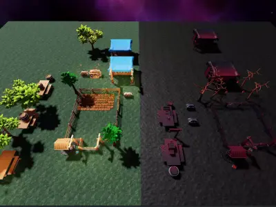 Low Poly Medieval Farming Kit 115 Stylized Game Assets for Games Low-poly 3D model