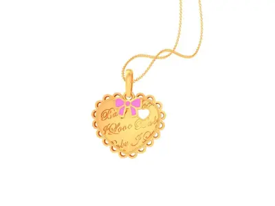 Kids Heart Pendants 3dm STL OBJ FBX Renders Details 3D print model get