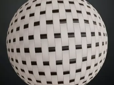 Vertical White and Ebony Woven Panel PBR Seamless Texture