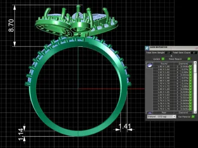 Diamond Ring for Women 3D print model 25