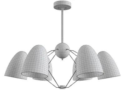Eta-e27 modern chandelier with four lights Low-poly 3D model