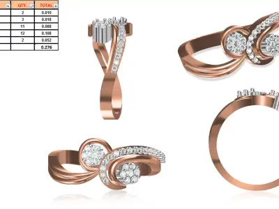 Ladies-Elegant Stone Rings For Womens 160 3D print model