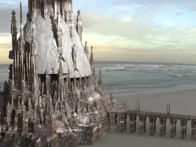 Barbarian Grand Hyborian Palace structure Domed 3D model