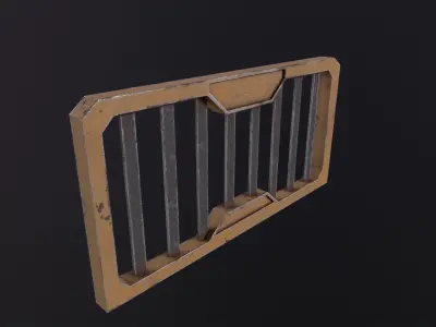 Cyberpunk barrier Guard 3D Model Low-poly 3D model