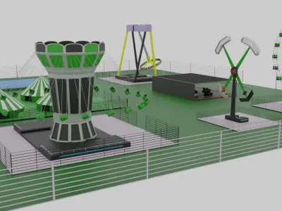 Amusement Park Low-poly 3D model