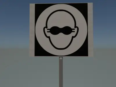 protection sign  Free low-poly 3D model