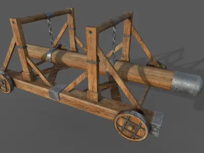 OLD MEDIEVAL Siege Weapons AND Asset PACK 3D Model Collection Low-poly 3D model