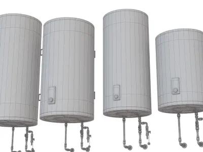 Set Water heater THERMEX Solo V Low-poly 3D model