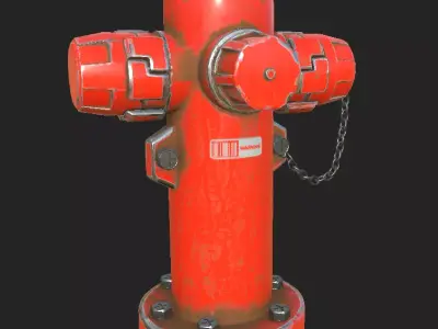 Game-Ready Fire Hydrant Low-poly 3D model