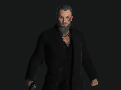 AAA 3D REALISTIC ASIAN JAPANESE MAN CHARACTER - OLD YAKUZA