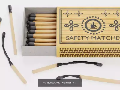 Matchbox Set - 3 Filled Boxes with Original Custom Covers  3D Model Pack