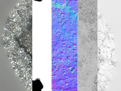 PBR Scanned Road Decals 5 Pack Texture