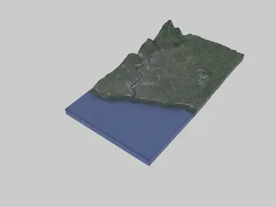 Tyneside City Low-poly 3D model