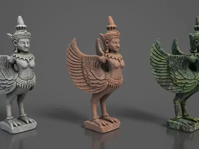 Ancient Khmer Statues -250522 3D Model Pack