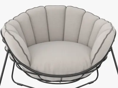 Outdoor garden chair and cushion 3D model