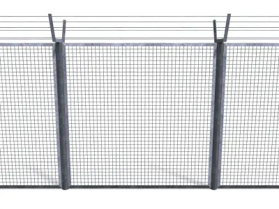 10 Piece Low Poly Fence Pack 1 Low-poly 3D model