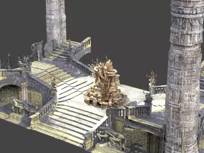 Gothic hall Fantasy 2  3D model