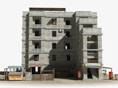 Slum x2 Low-poly 3D model