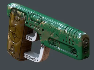 Gun scifi 3d model scifi Low-poly Low-poly 3D model Low-poly  Low-poly 3D model