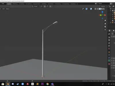 pole street light Low-poly 3D model