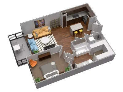 VRAY READY FLOOR PLAN 02 3D model