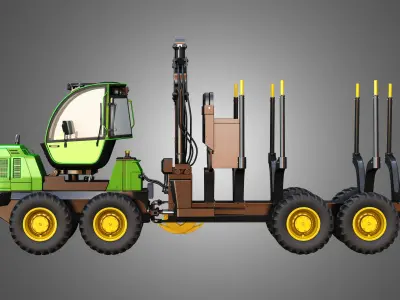 JD - 1210E Bruder Forwarder - Forest Machine 3D model